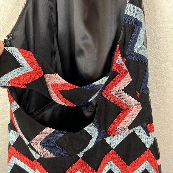 Parker Leona Zig Zag Halter Mini Dress Size 2 - Picture 8 of 15